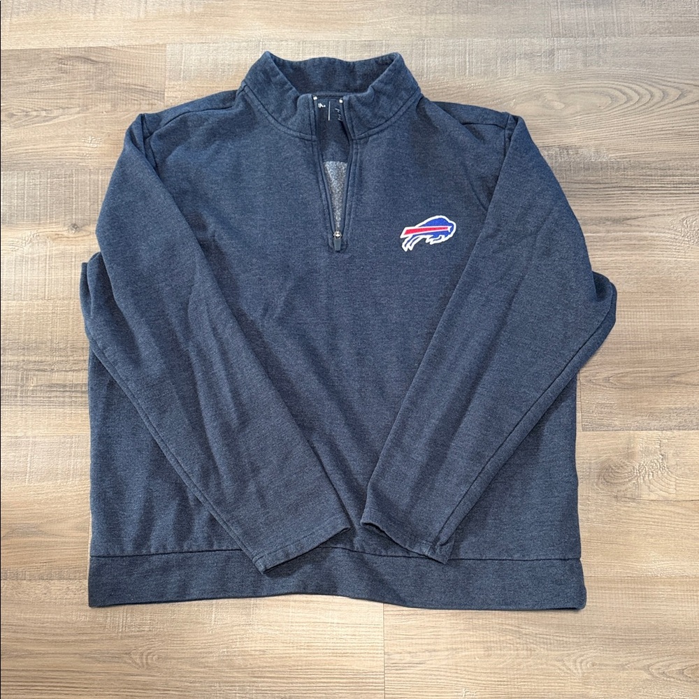 Men's Navy Buffallo Bills Quarter-Zip Sweater